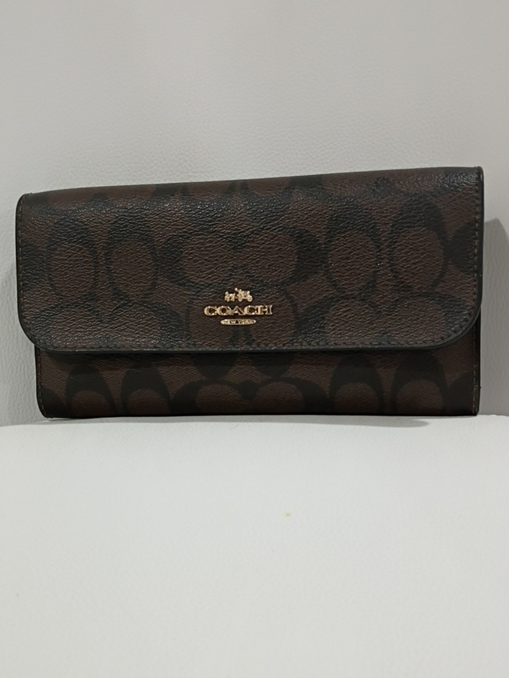 Coach Vintage Signature Dark Brown  Two Piece Set Continental Wallet
